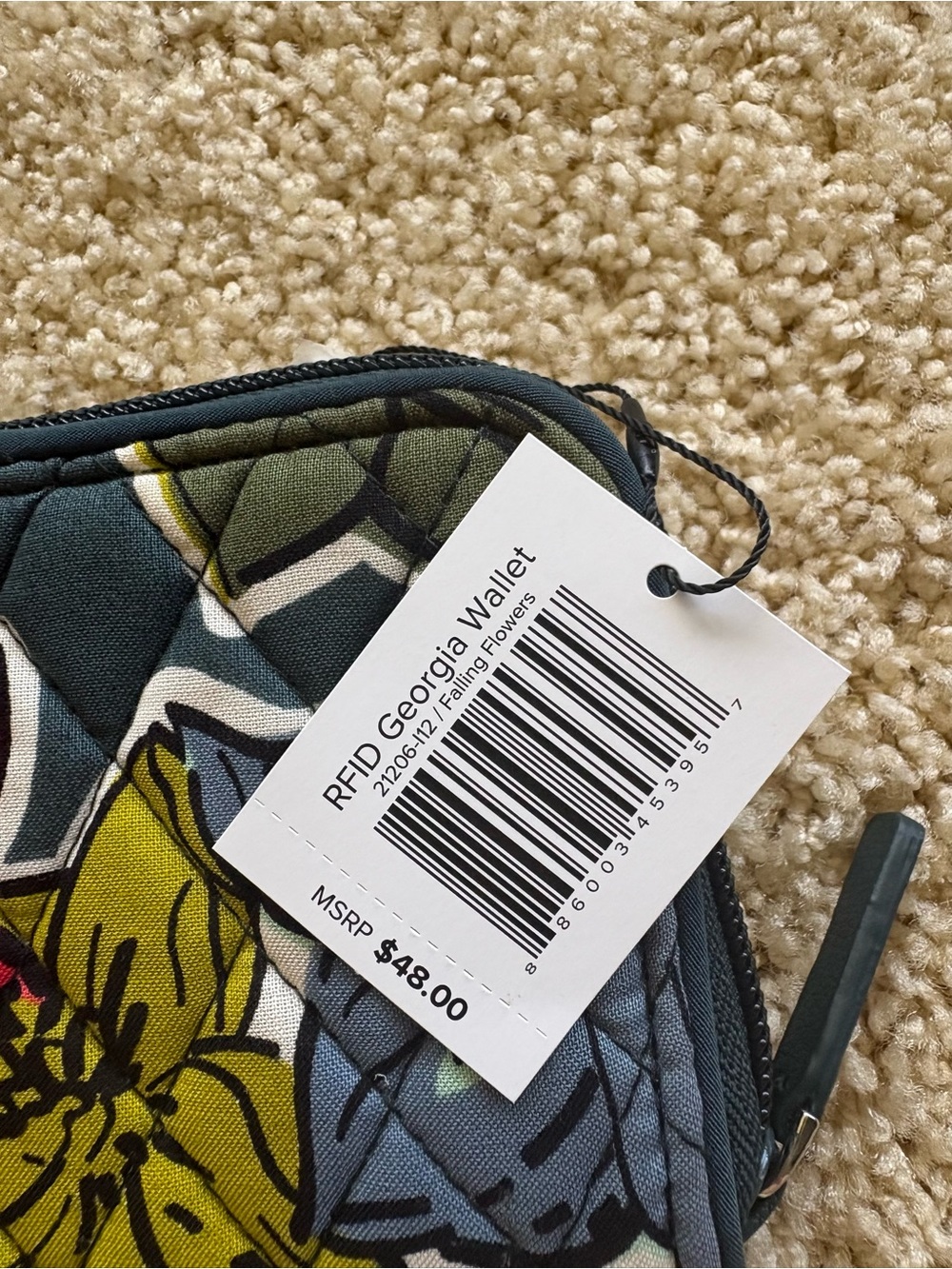 Vera Bradley RFID Georgia Wallet Falling Flowers Floral Zip Around‎ - Picture 2 of 7